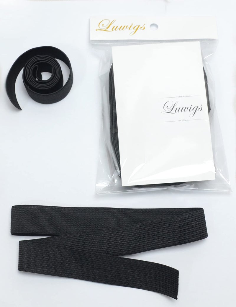 Luwigs Black Elastic Bands Wig Accessories for Making Wigs/Lace Frontal/Lace Closure 2.5cm Width 6pcs (Elastic Band, 6pcs) - Image 1